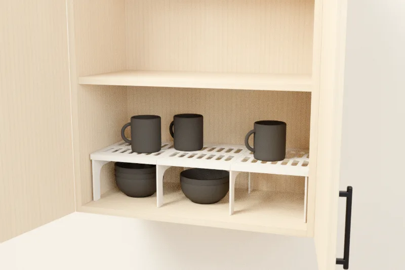 Concept: shelf riser for plates